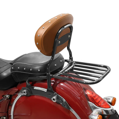 Black Backrest Sissy Bar Luggage Rack for Indian Chieftain (2016–2025)