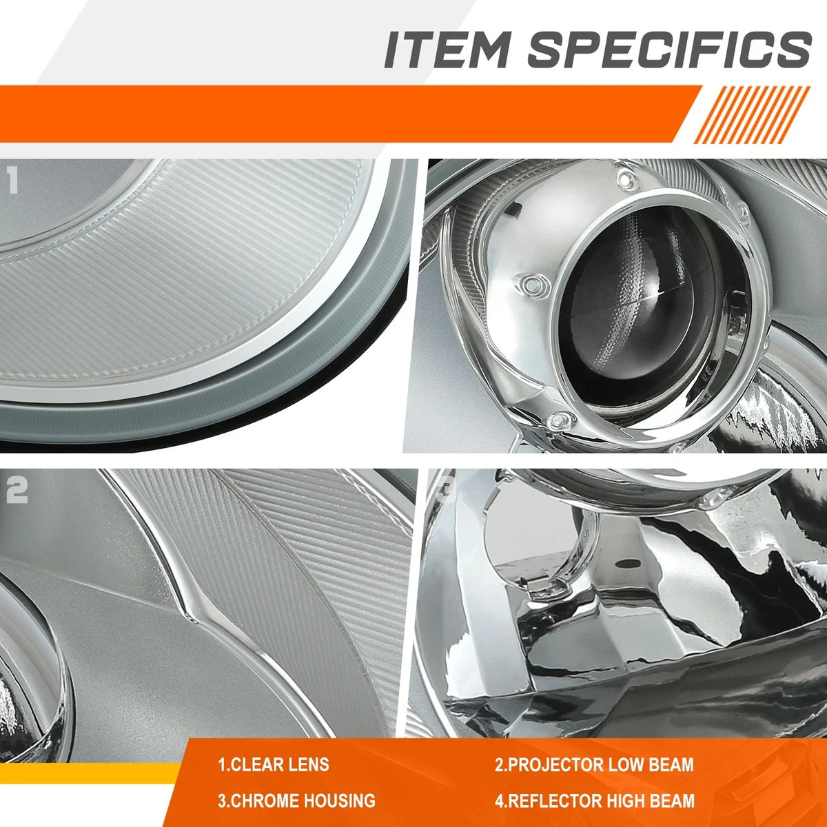 Passenger Side Chrome Projector Headlight for Beetle 2006-2011