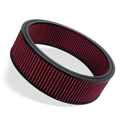 14" x 4" Red Round Washable Air Filter Element Reusable Cotton Gauze