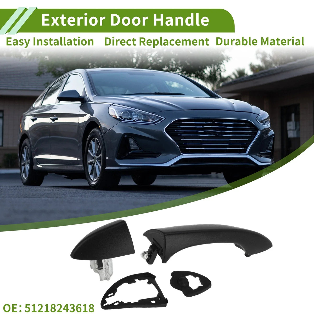 Exterior Door Handle for BMW X5 E53 (2000–2006) 51218243618 Black Front Right