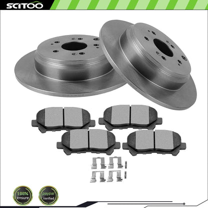 Rear Brake Rotors and Pads Set for Honda Odyssey Acura MDX ZDX Pilot 2007-2015