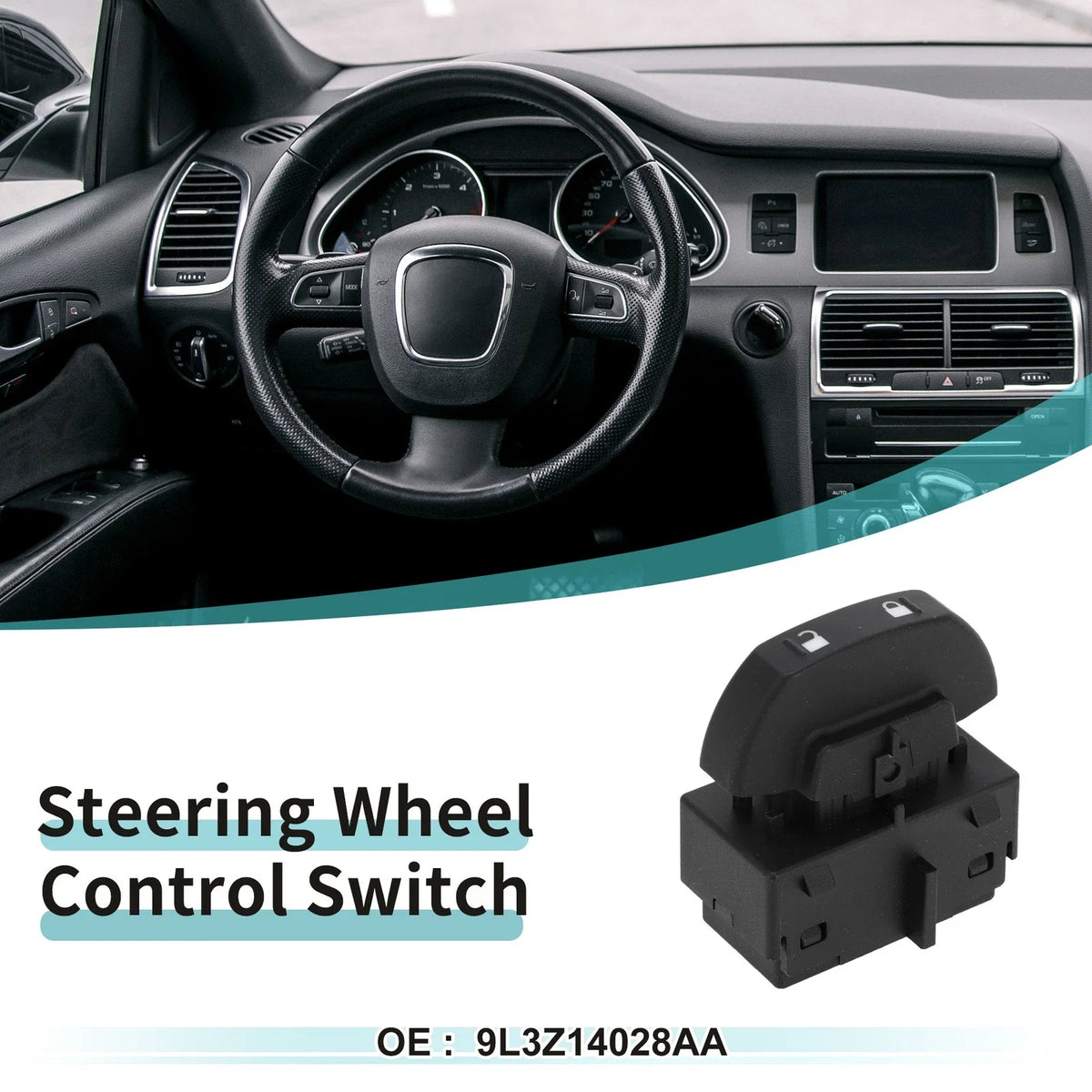 Door Lock Switch for Ford F-150 (2009) No. 9L3Z14028AA Black