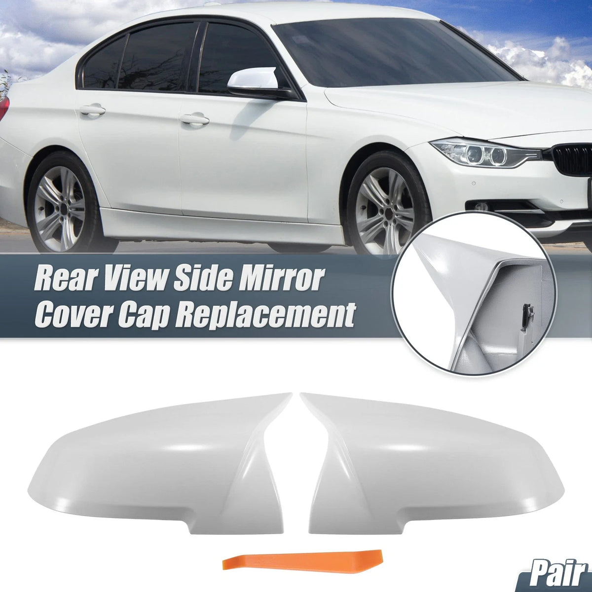 Pair Rearview Mirror Cover Caps for BMW X1 328i 125i 330i 320i 220i (2011–2019)