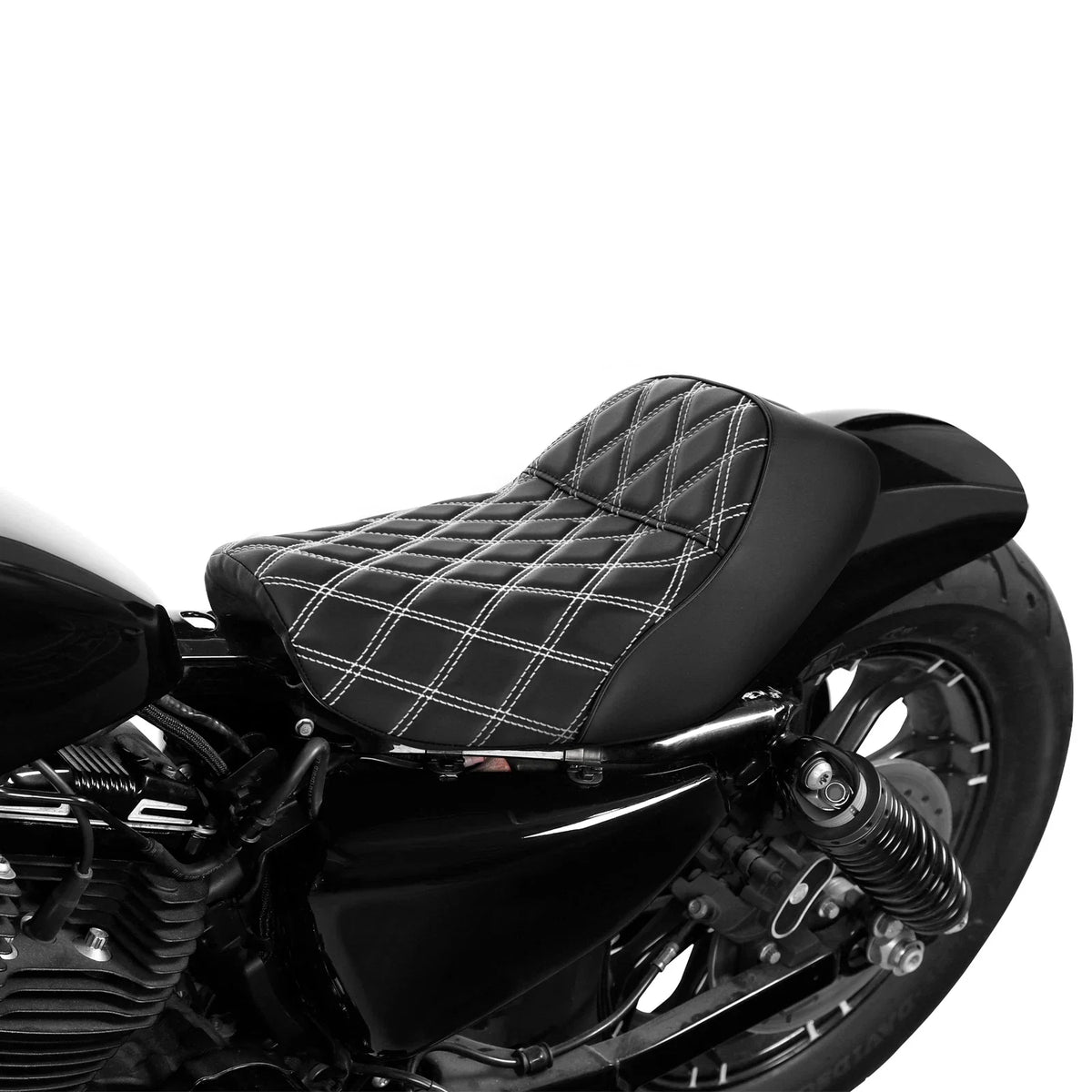 Solo Rider Seat for Harley Sportster XL 883 1200 48 72 (2010–2022) Black