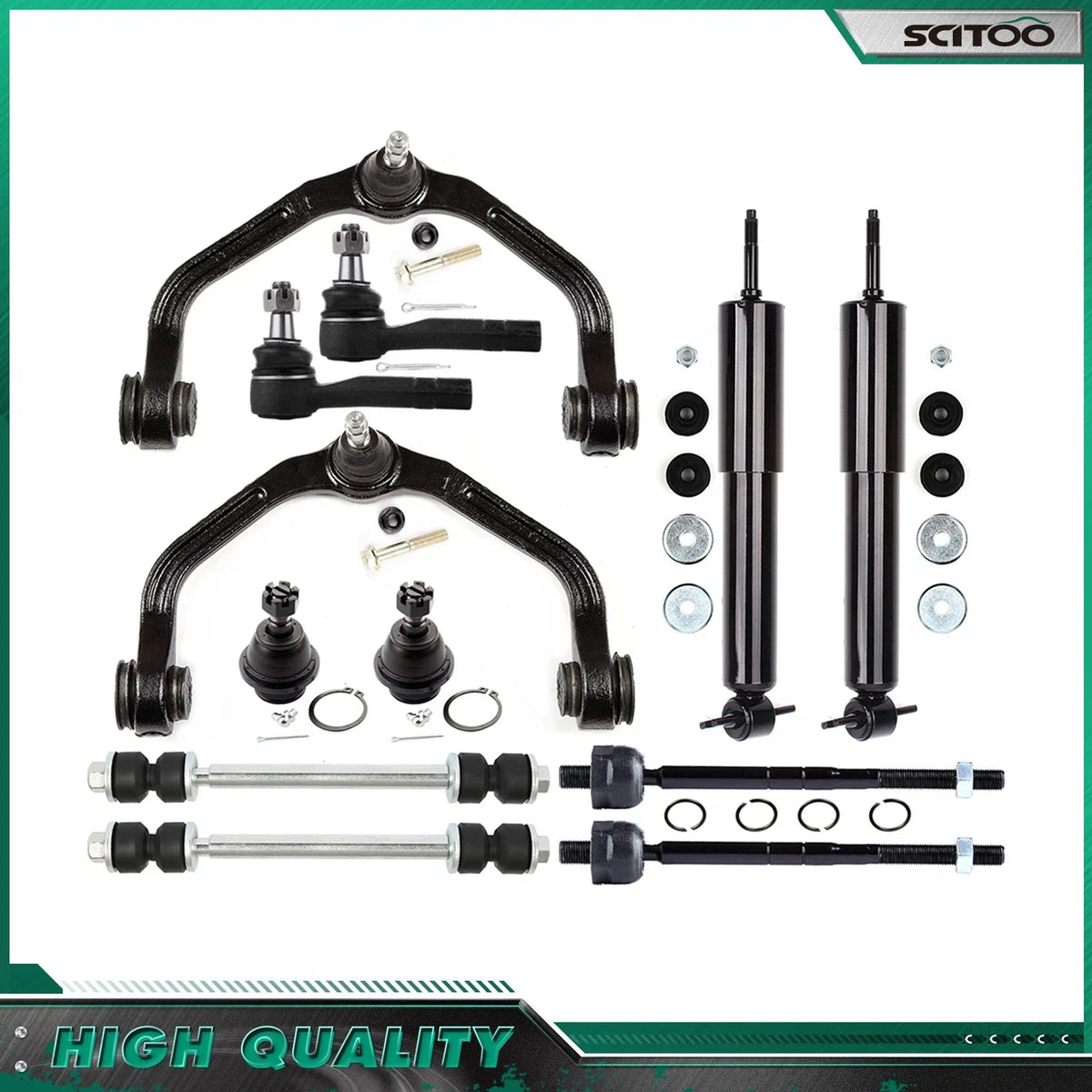 Front Tie Rods Kit with Shocks and Control Arms for Ranger 1993-2011