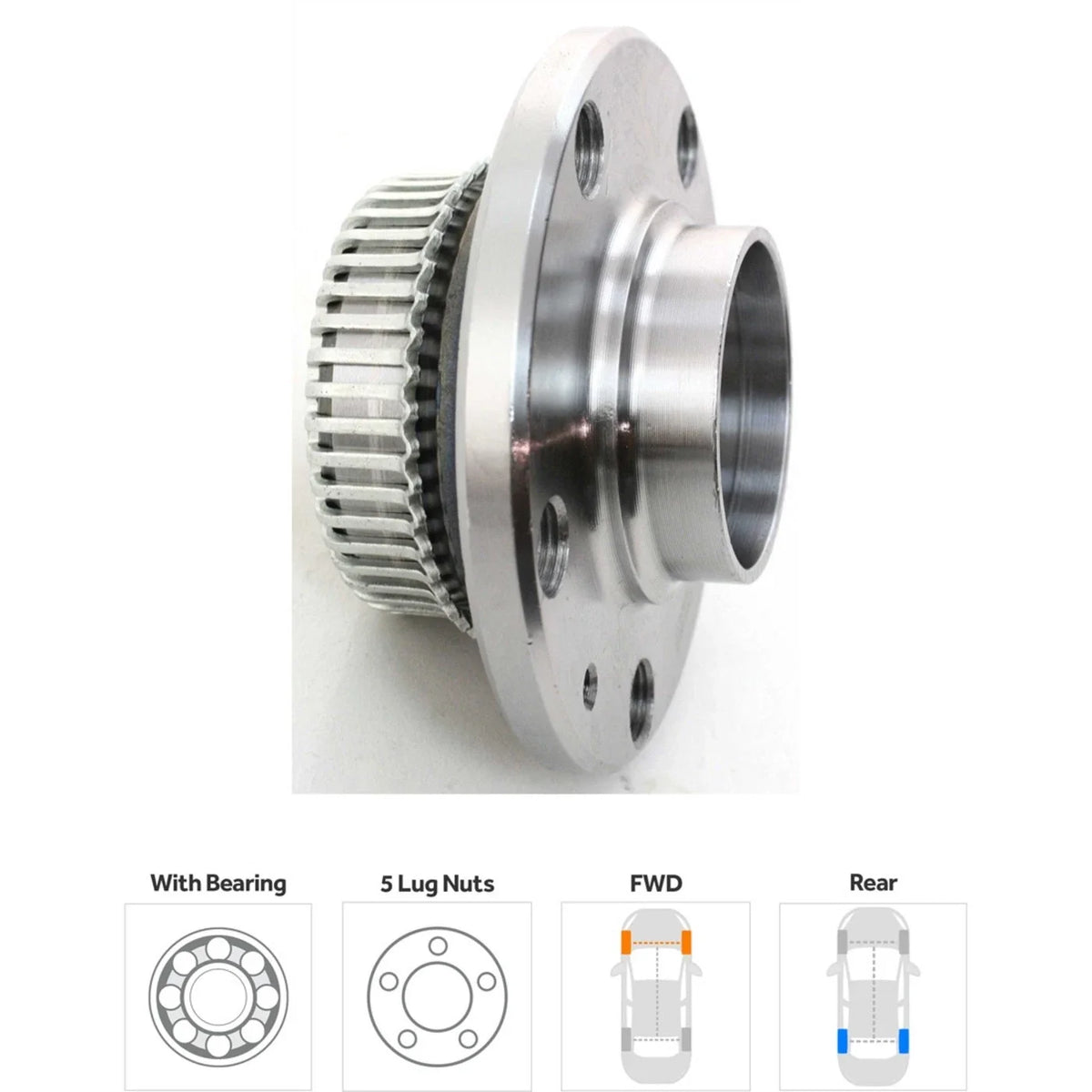 Wheel Hubs with ABS Ring for 1998–2010 Volkswagen Beetle