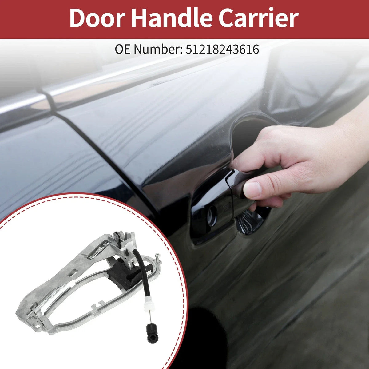 Front Right Door Handle Carrier for BMW X5 E53 (2000–2006) No. 51218243616 Silver Tone