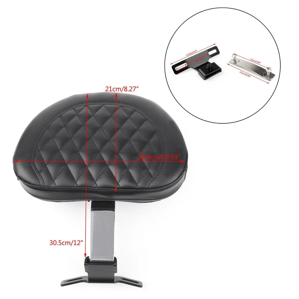 Driver Backrest Pad for Harley Fatboy FLSTF Heritage Softail (2007–2017) Chrome