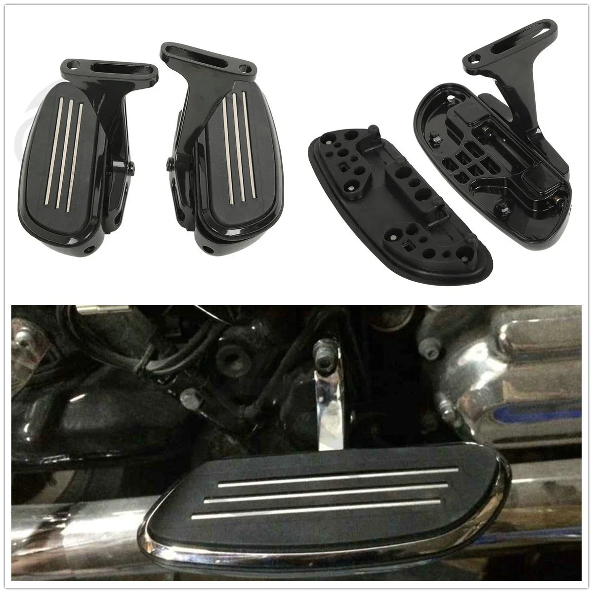 Passenger Floorboard & 1-1/4" Highway Footpeg Pegs for Harley Touring (1993–2024)