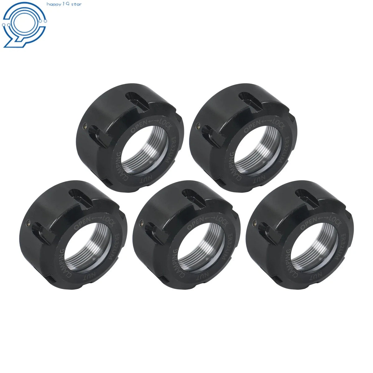 Set of 5 ER32 Nuts for CNC Milling Clamping