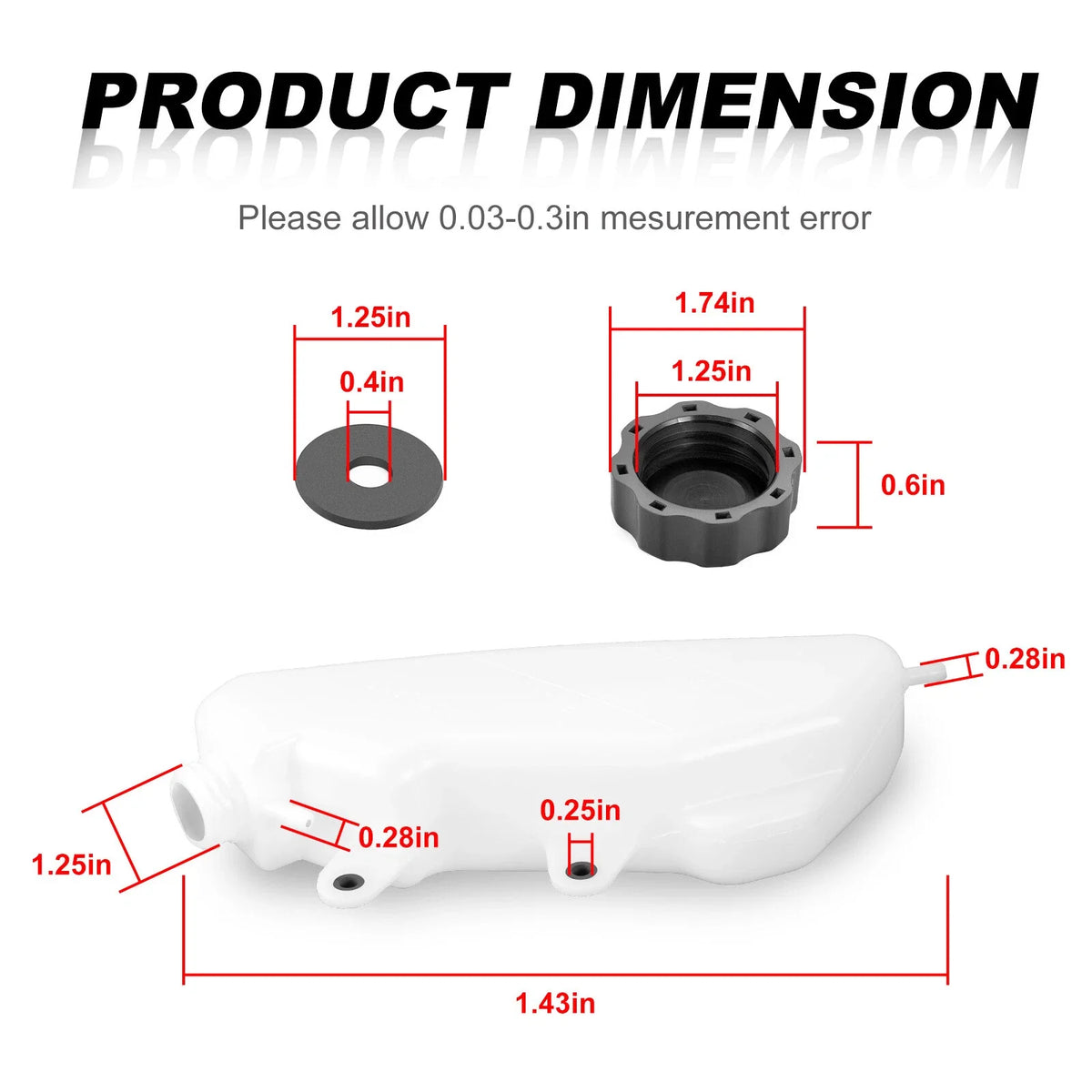 Overflow Tank & Cap for Yamaha Rhino 450 660 Coolant (2004-2009)