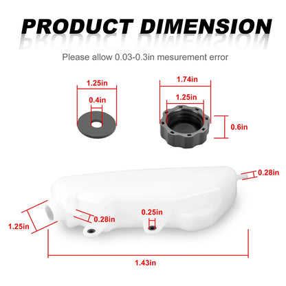 Overflow Tank & Cap for Yamaha Rhino 450 660 Coolant (2004-2009)