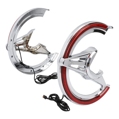 Red Lens Brake Rotor Covers with LED Light for Honda GL1800 2018-2025