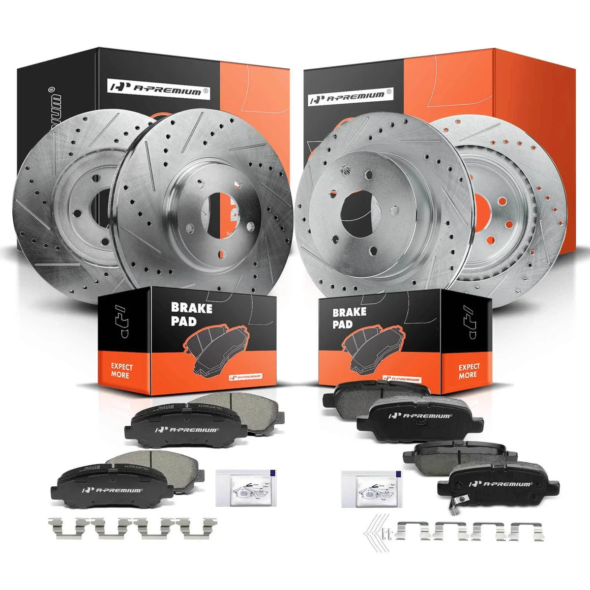 Drilled Rotors & Brake Pads for Nissan Maxima (2009–2014, 2016–2017)