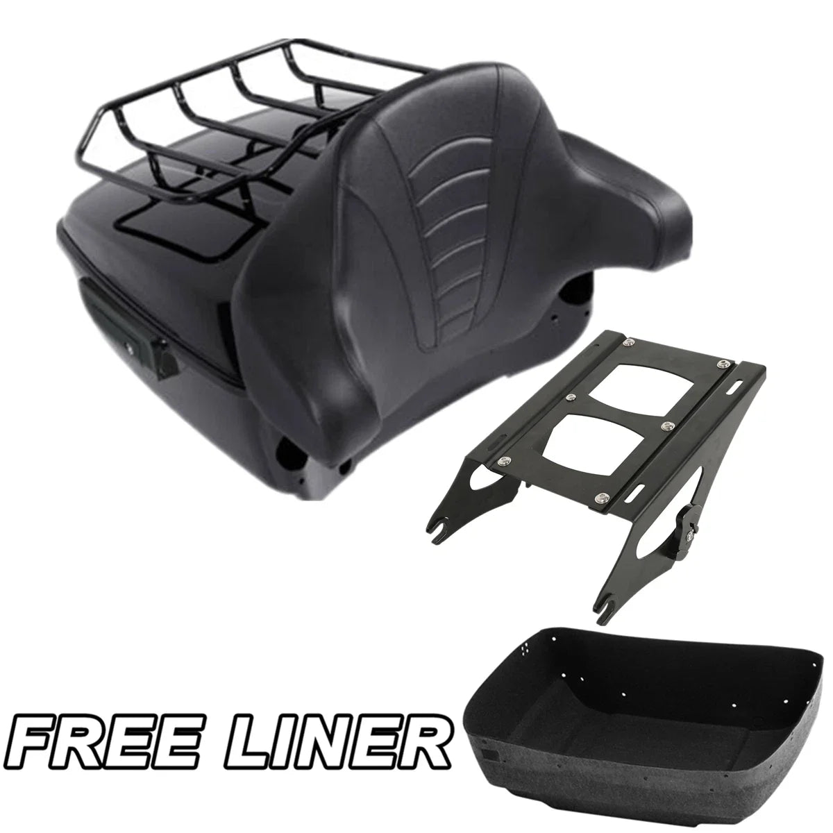 Trunk Backrest Pad Mount Rack for Harley Touring 2014-2023