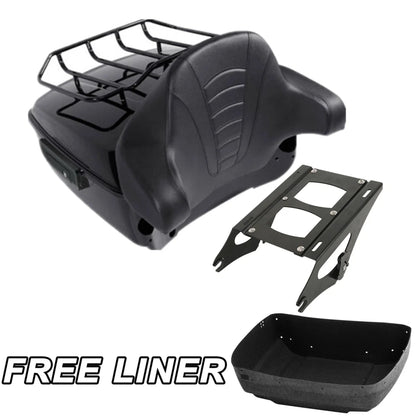 Trunk Backrest Pad Mount Rack for Harley Touring 2014-2023
