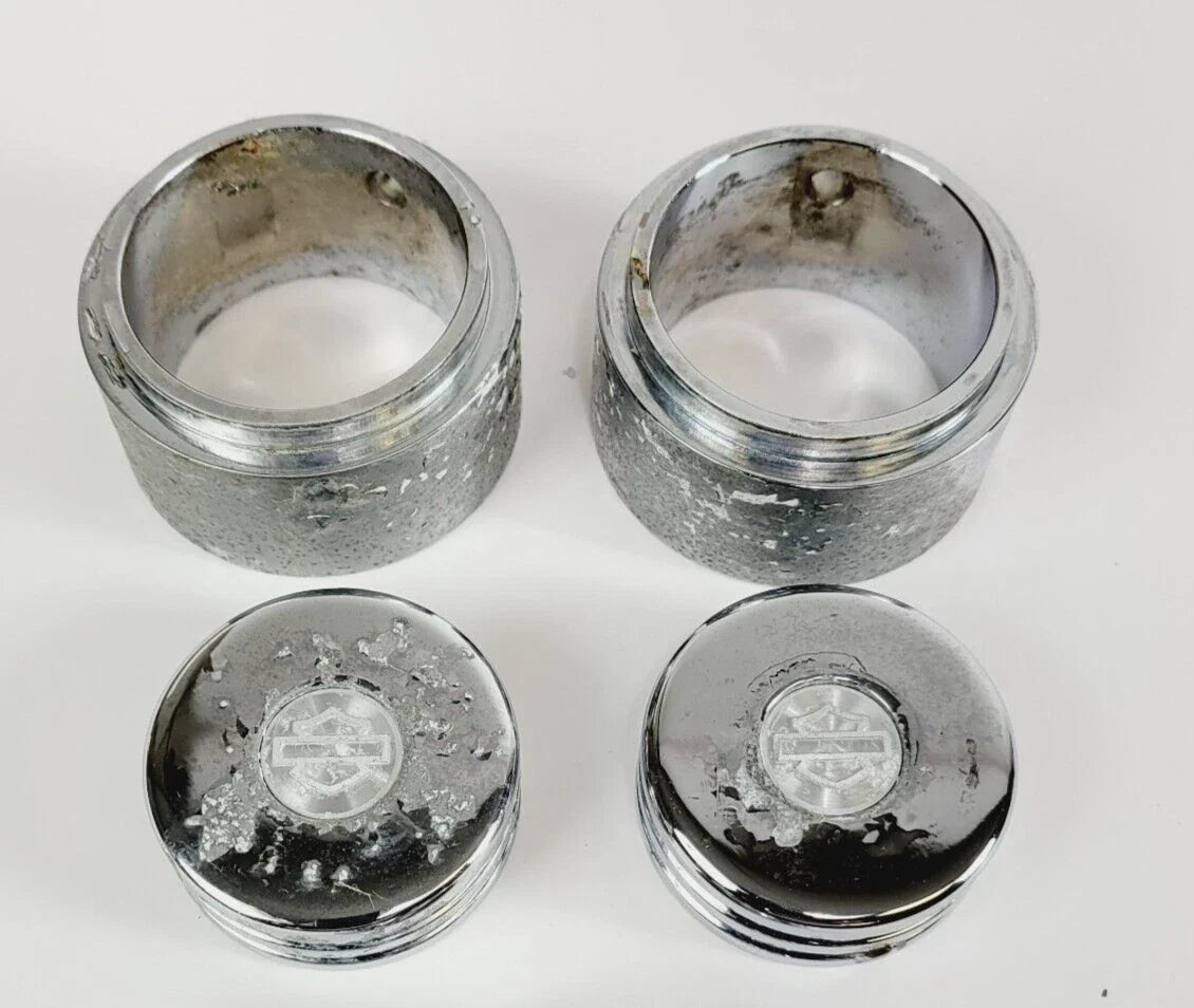 Chrome Fork Nut Cover Set for Softail Dyna XL Harley Davidson