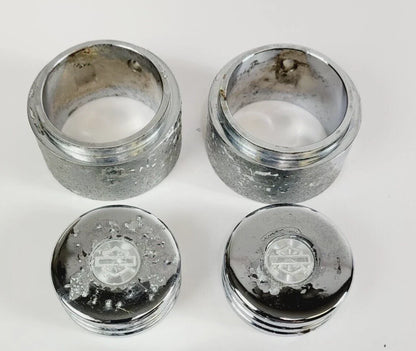 Chrome Fork Nut Cover Set for Softail Dyna XL Harley Davidson