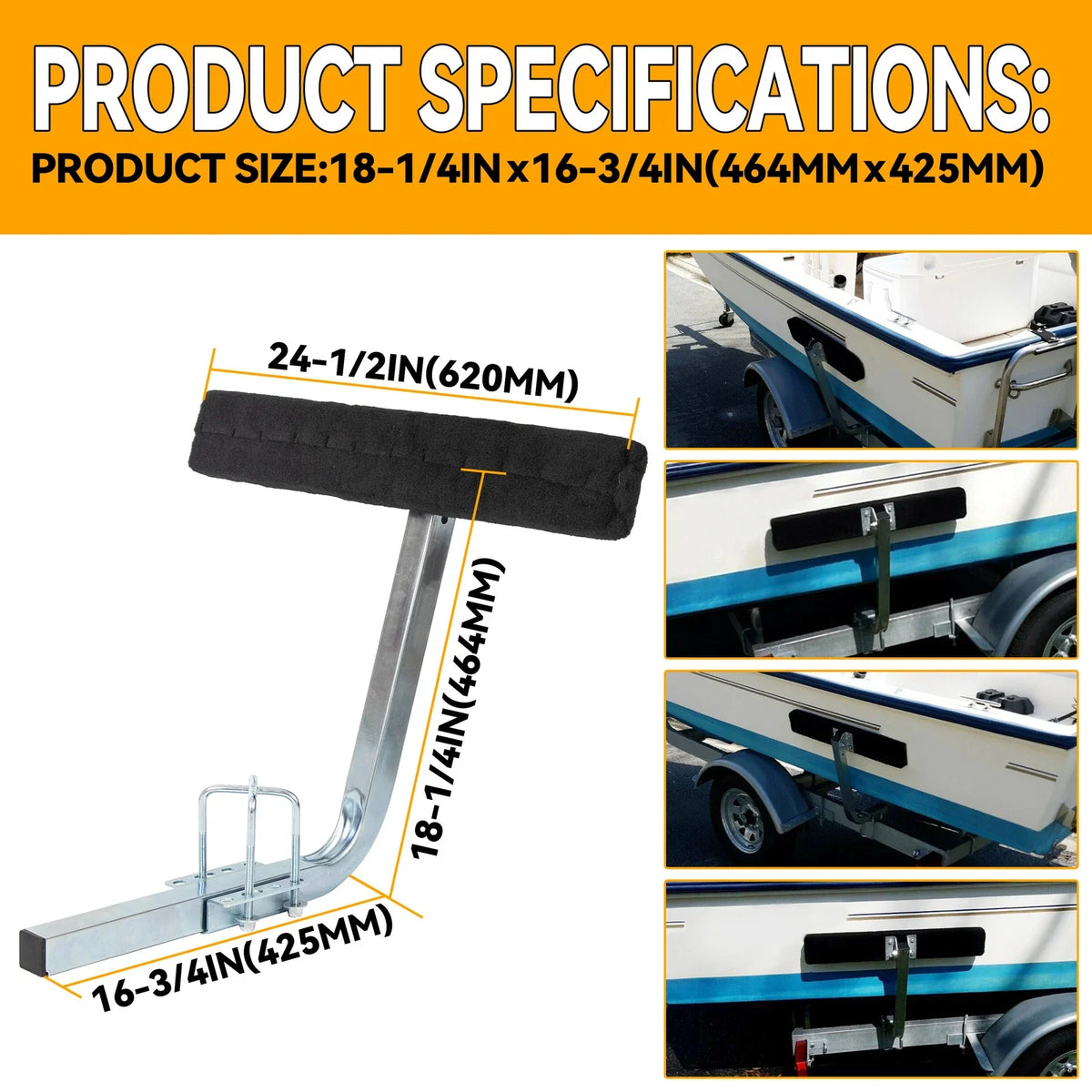 Boat Trailer 2X Side Guide Bunk Board Guide-On (75 Degree)