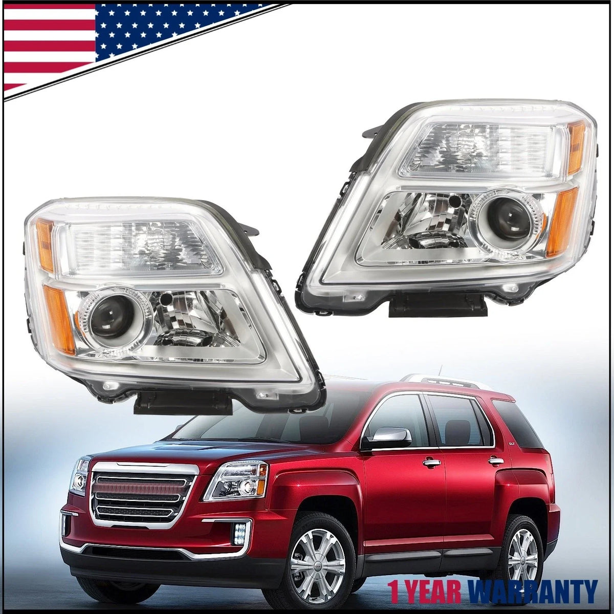Halogen Headlights, Clear for GMC Terrain SLE/SLT (2016-2017)