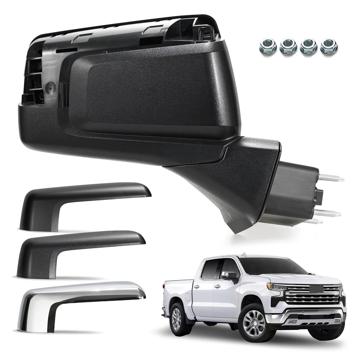 Side Mirror for Chevy Silverado 1500 (2019–2024) W/Heated, Temp Sensor, 7 Pin
