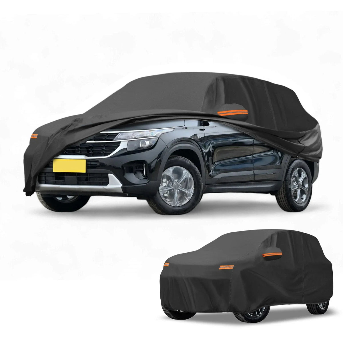 Waterproof Car Cover for Kia Seltos (190T-PU, Black)