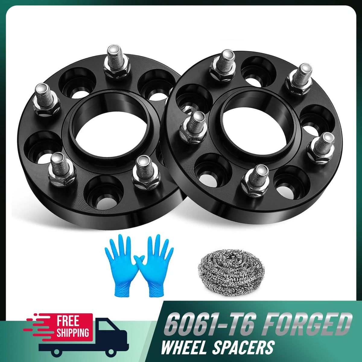 2X 1" Wheel Spacers 5x108 M12x1.5 63.4mm for Jaguar and Ford Bronco