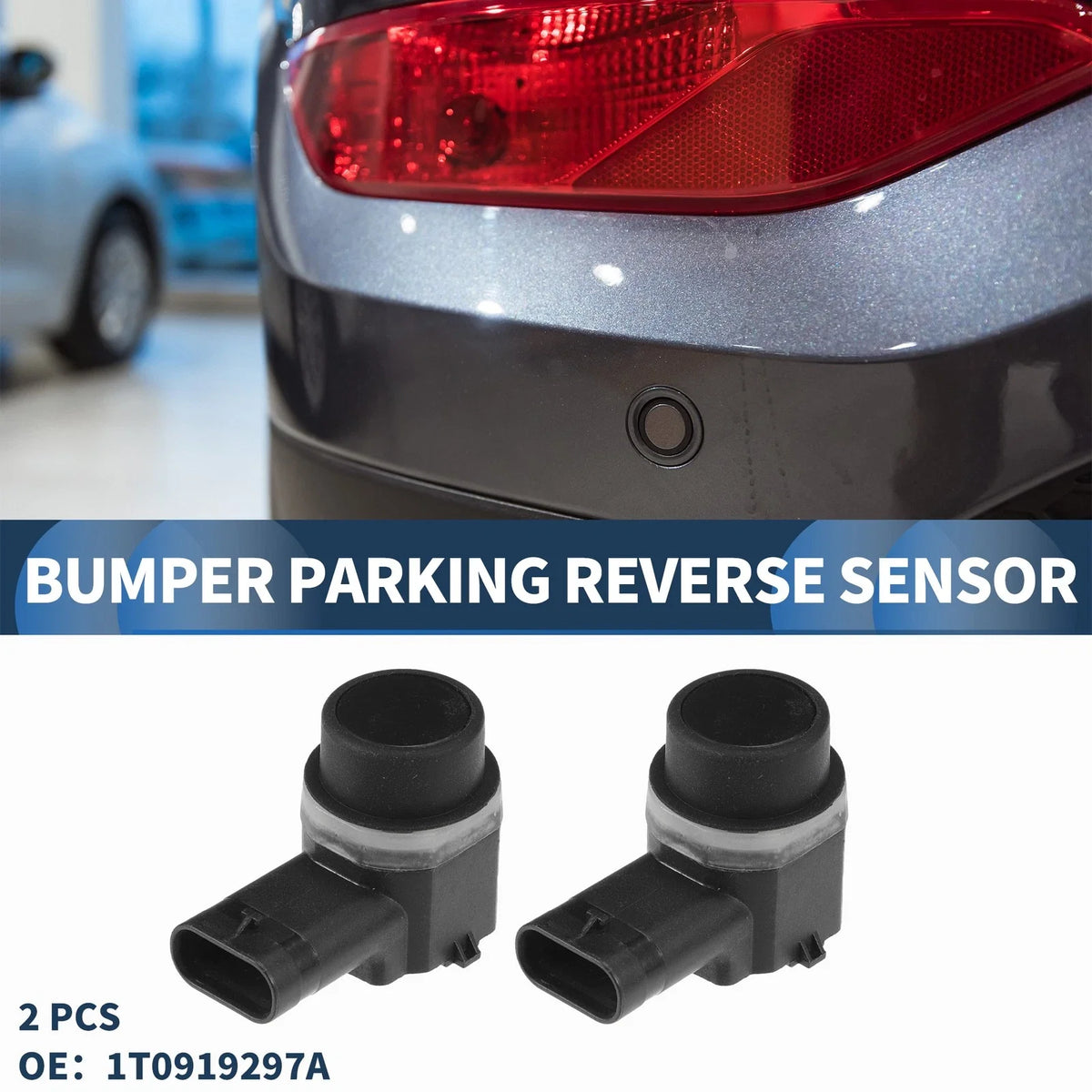 2X Bumper Parking Reverse Sensor No. 1T0919297A for Audi A6 (2012–2014) Black