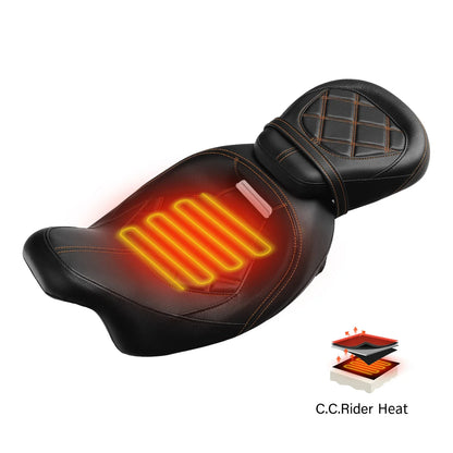 Heated Low-Profile Seat Set for 2009-2023 Harley CVO Road Glide