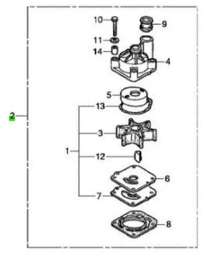 Water Pump Rebuild Kit for Honda 75 90 hp BF75D BF90D 06193-ZZ0-000 06192-ZW1-000