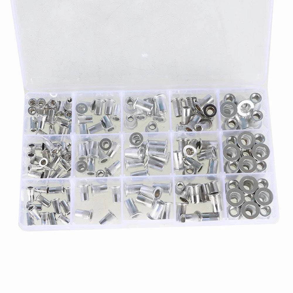 150 Pack Aluminum Rivet Nut Kit for Standard Inch SAE Imperial