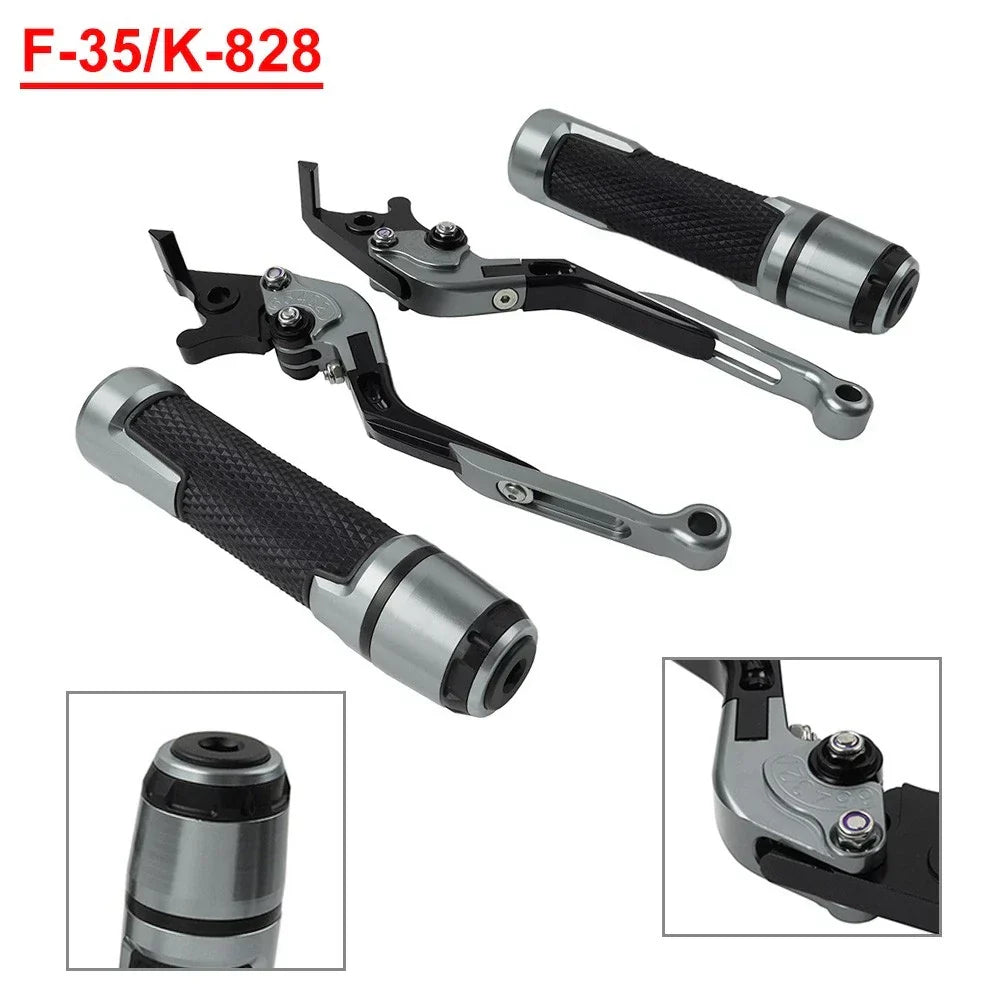 Extendable Folding Brake and Clutch Levers with Grips for Kawasaki ZX636R
