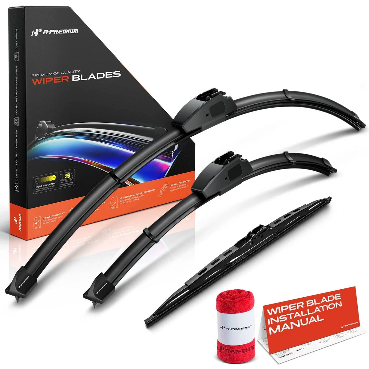 Set of 3 Windshield Wiper Blades for Honda CR-V (2012–2016)