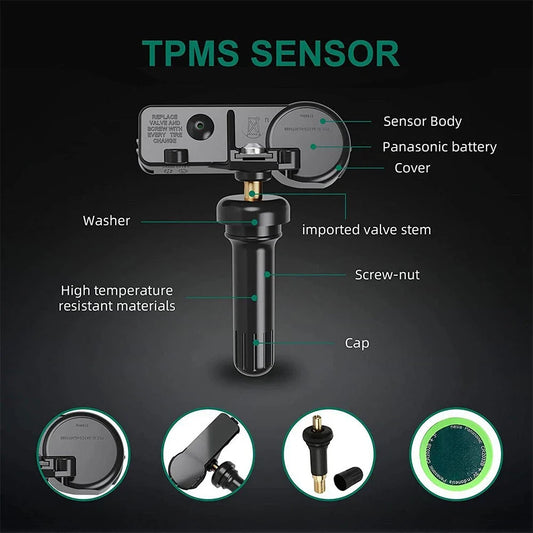Set of 4 TPMS Tire Pressure Sensors 315MHz for Ford Escape (2009–2018) 9L3Z-1A-189A