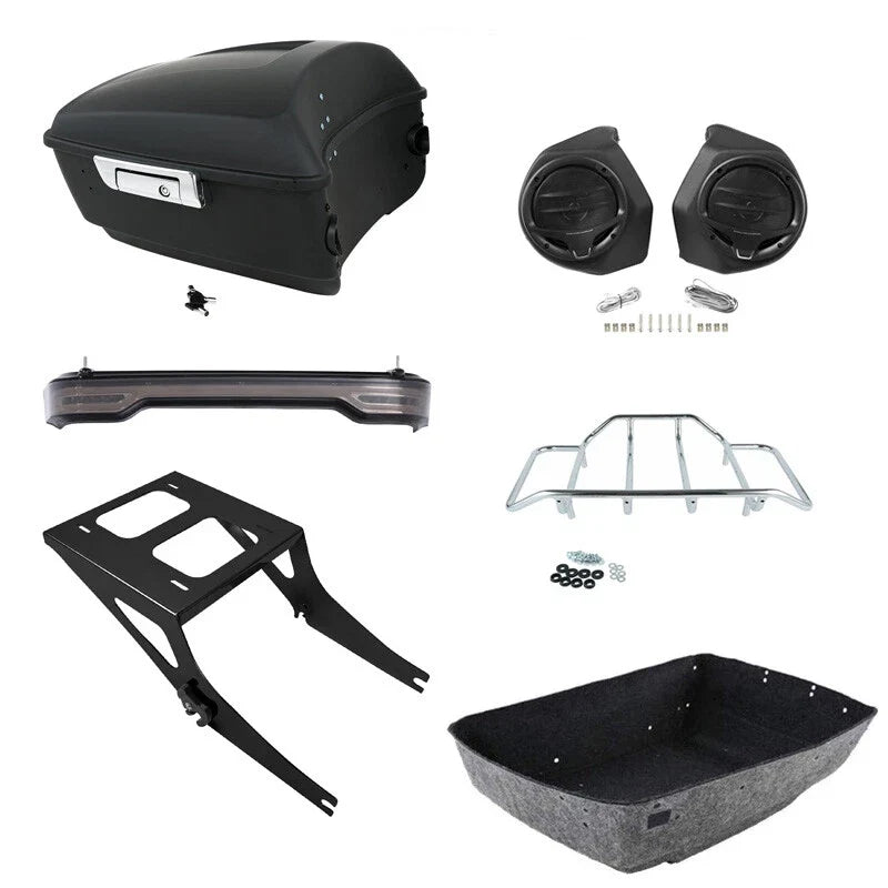 LED Light Mount Rack - Harley Fatboy (2008–2017) King Trunk Speakers