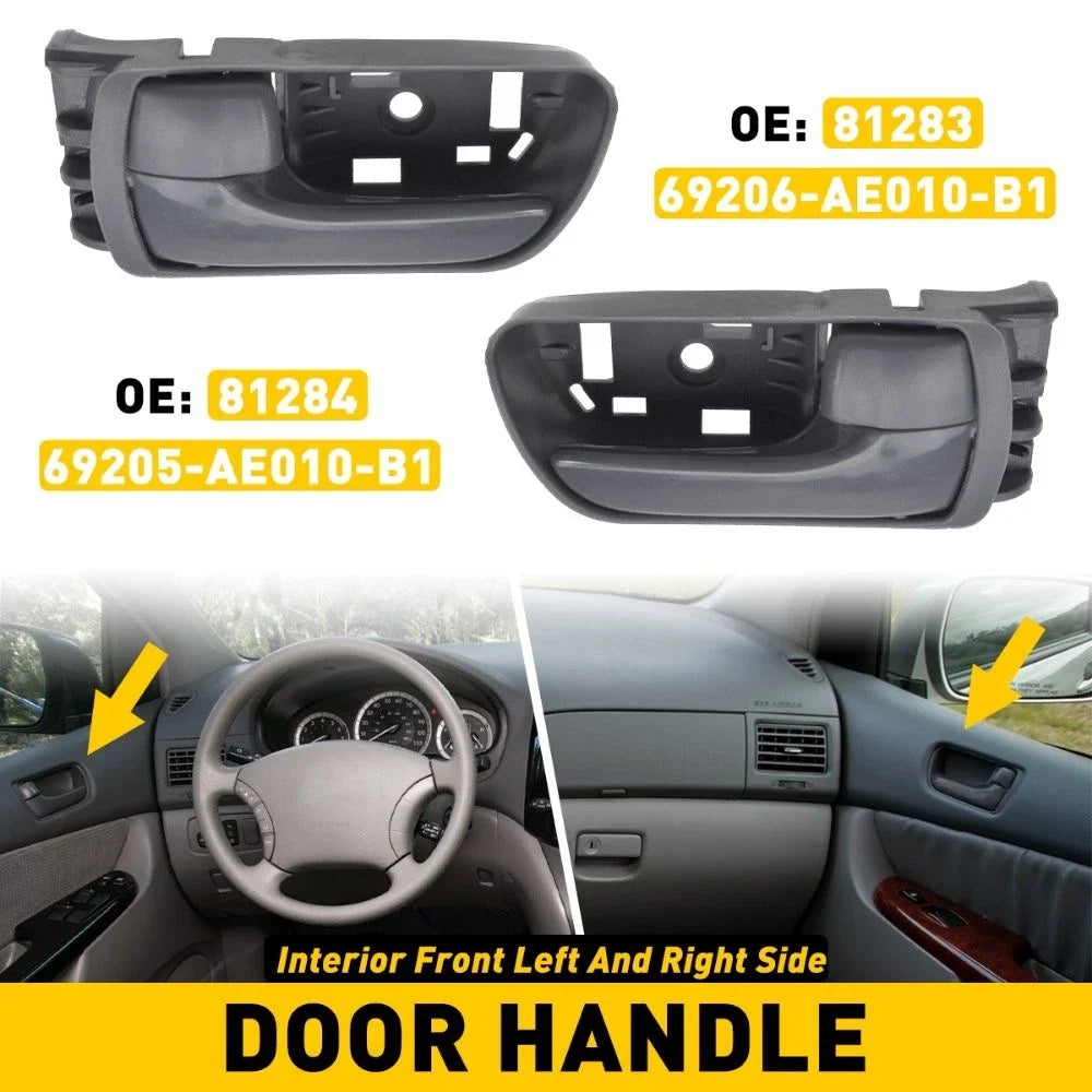 Front Left Right Inner Door Handle Set - Gray for Toyota Sienna (V)