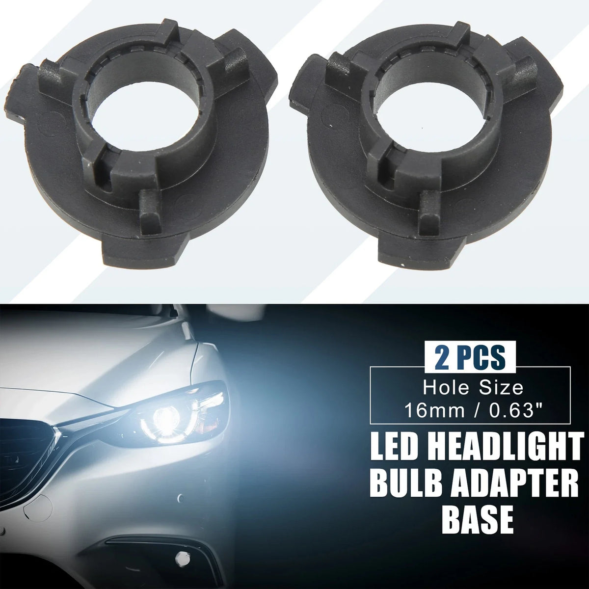 2X H7 LED Headlight Bulb Holder Socket Base for Volkswagen Polo (2010–2023)