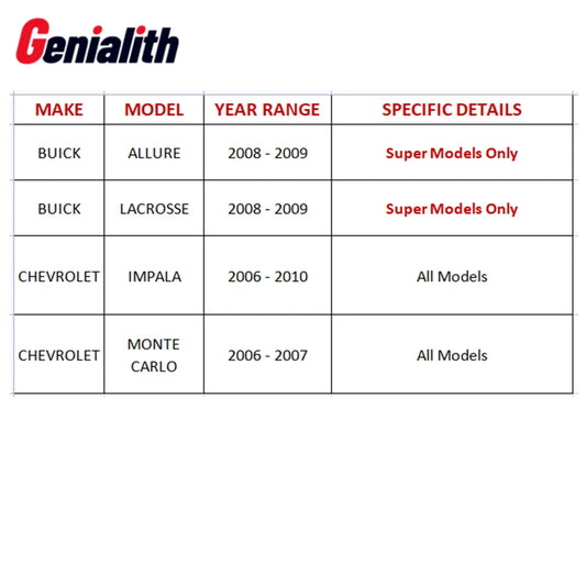 Rear Disc Brake Rotors & Pads for Chevrolet Impala Monte Carlo (2006–2010)
