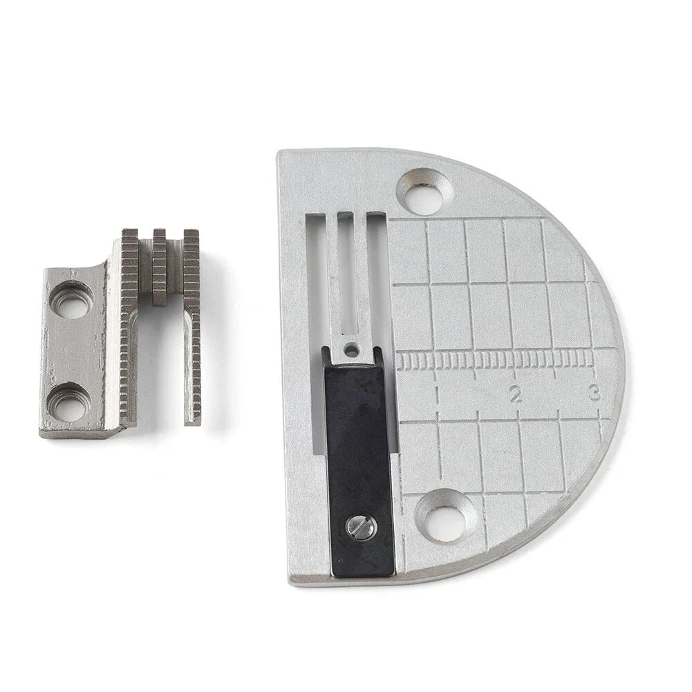 Set of 1 Flat Car Anti-Crease Needle Plate & Feed Dog for Juki DDL-5550, 8300