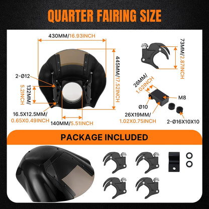 Front Windshield Smoke Headlight Fairing for Harley FXBB StreetBob 2018-2025