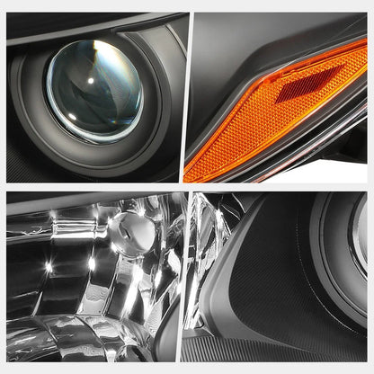 Projector Headlight Set for Camry (2015-2017) - Black Housing, Amber Signal