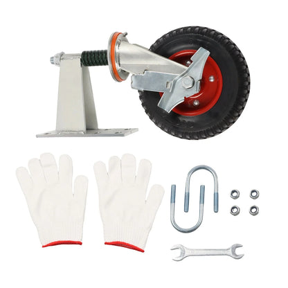Rubber Wheels for Heavy Duty Gate Caster (600 lbs, 8", Side Brake)