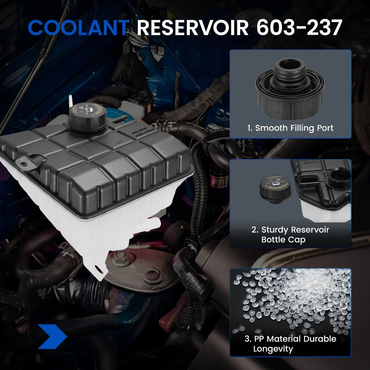 Coolant Reservoir with Cap for Buick Lucerne (2006–2011) 25760633