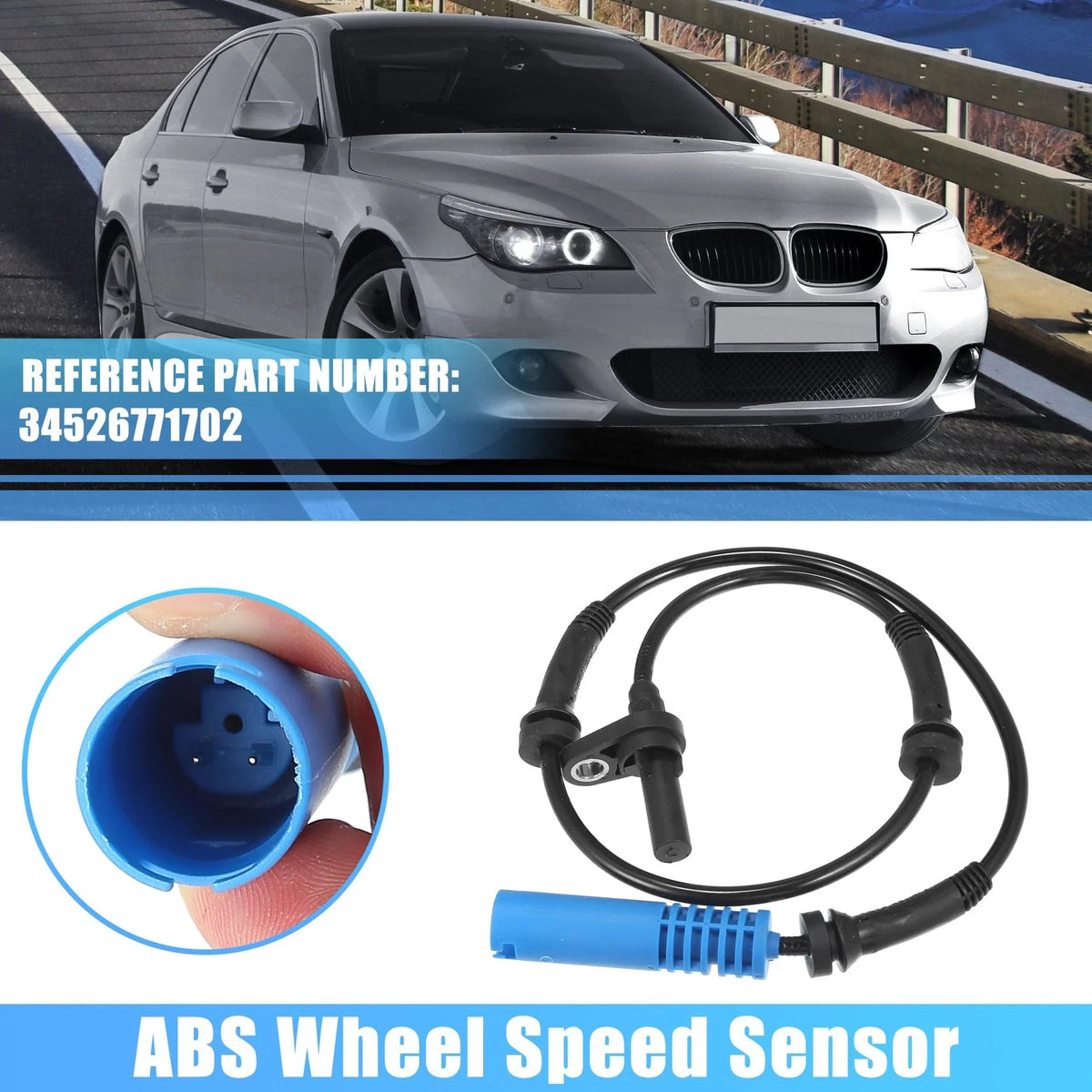 1 Pcs ABS Wheel Speed Sensor for BMW 525i 528i (No. 34526771702)