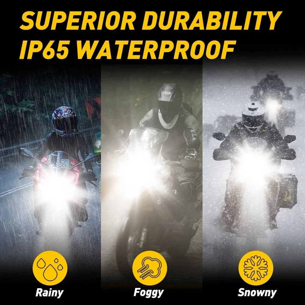 2X H4 9003 LED Bulbs for Motorcycle Headlight (6000K)