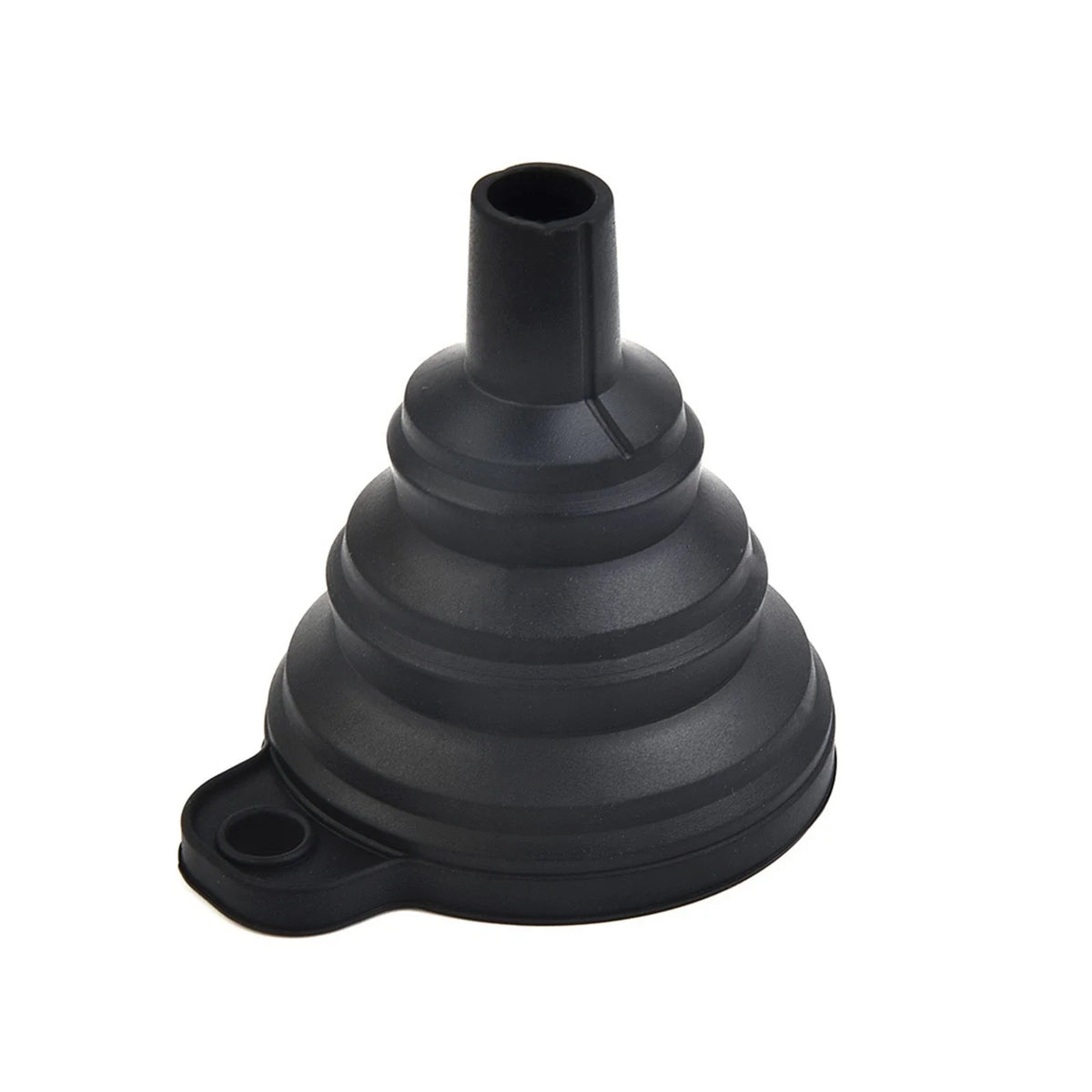 Car Funnel for Universal Use (Collapsible, Silicone, Black)
