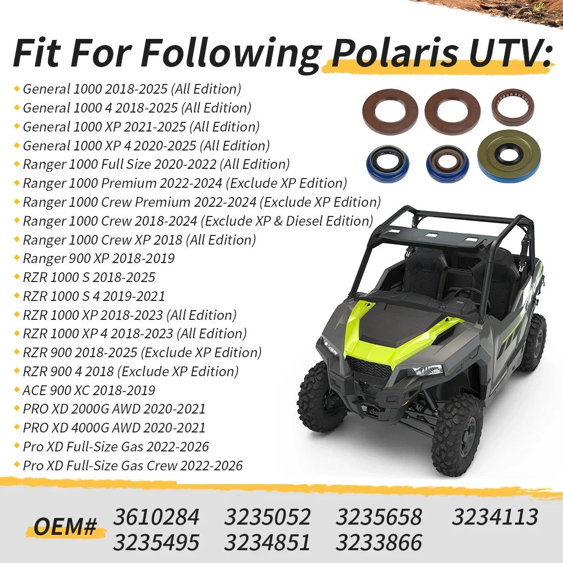 Transmission Seals Kit for Polaris RZR XP 1000, S 1000, RZR 900 (2018–2025)