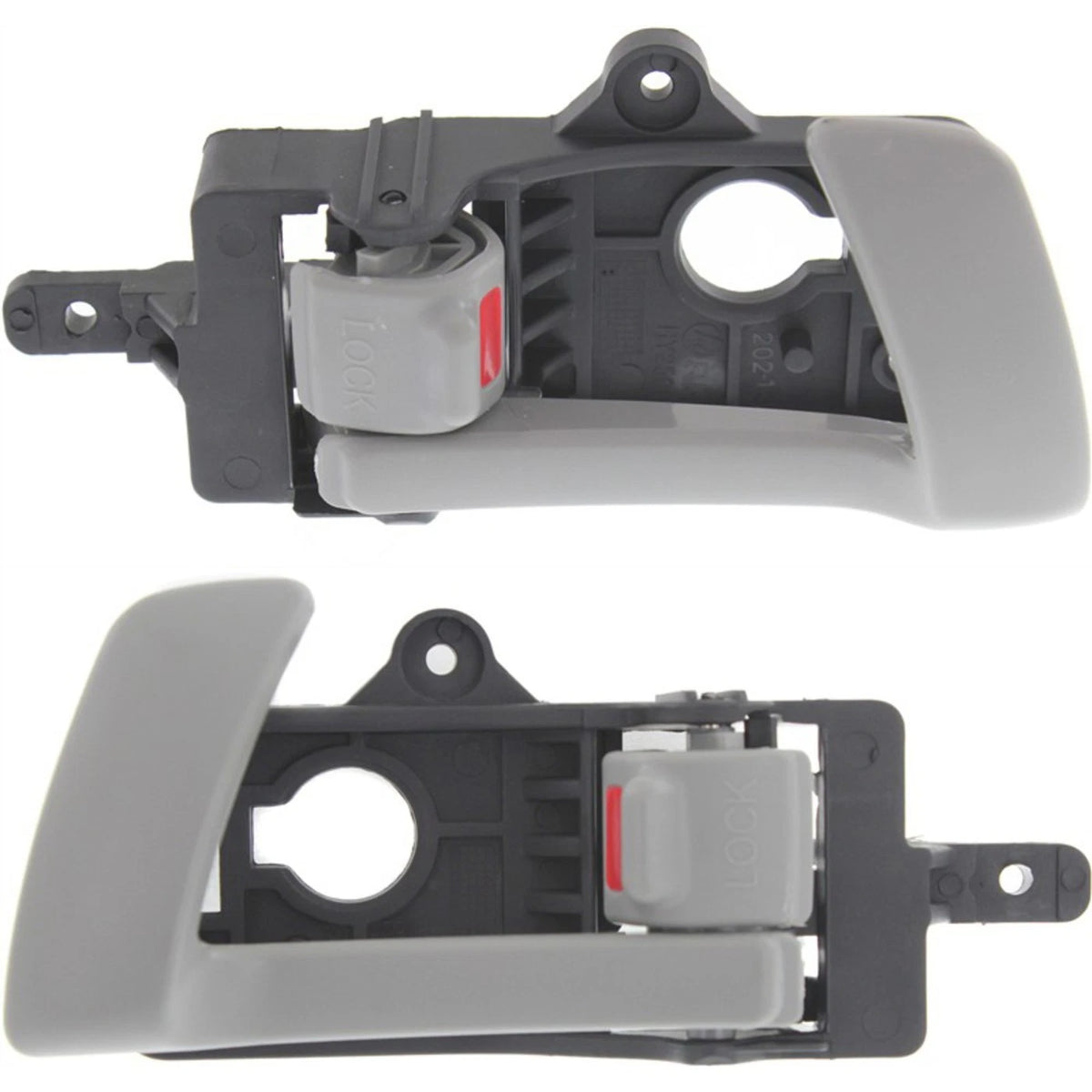 Set of 2 Interior Door Handles for Hyundai Santa Fe (2007–2012) Gray Plastic