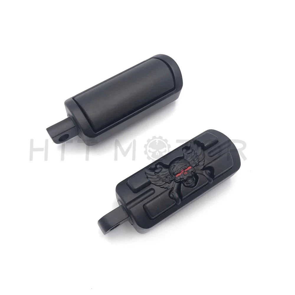 Zombie Pirate Black Footpegs for Harley Davidson Touring Softail Dyna 2010-2023