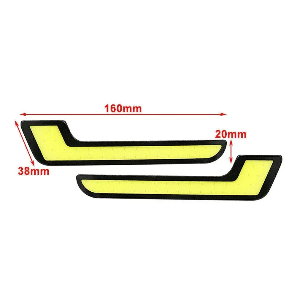 White COB LED Daytime Running Lights 12V L Shape for Cars